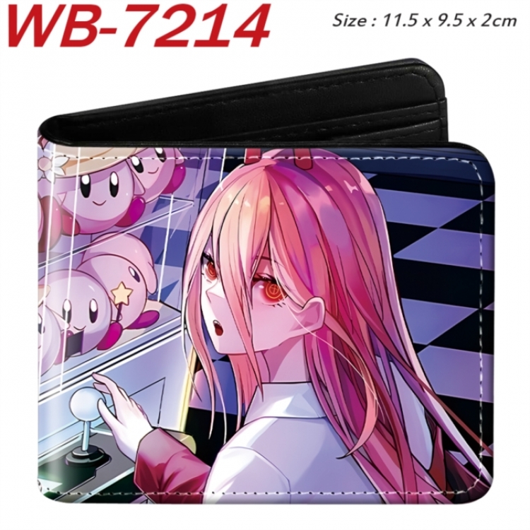 Chainsaw man Animation color PU leather half fold wallet 11.5X9X2CM