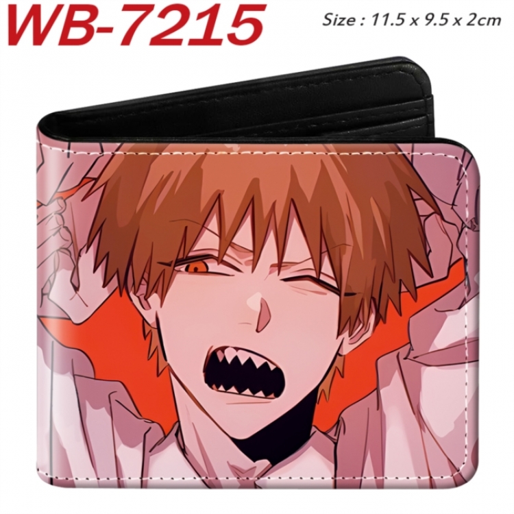 Chainsaw man Animation color PU leather half fold wallet 11.5X9X2CM