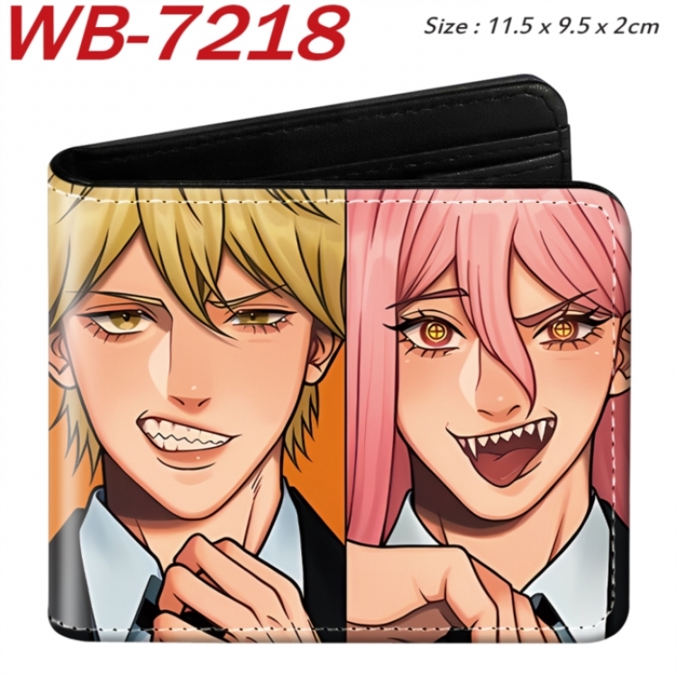 Chainsaw man Animation color PU leather half fold wallet 11.5X9X2CM