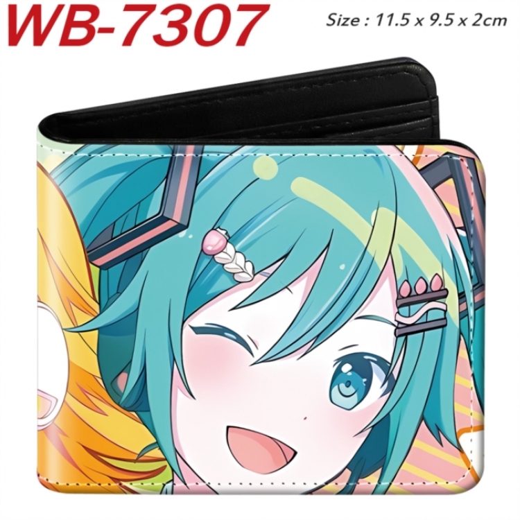 Hatsune Miku Animation color PU leather half fold wallet 11.5X9X2CM