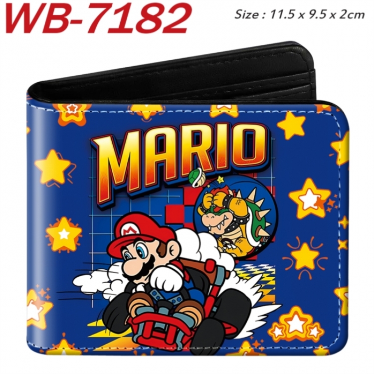 Super Mario Animation color PU leather half fold wallet 11.5X9X2CM