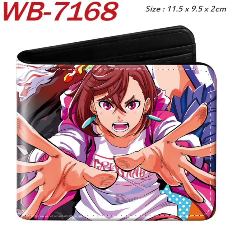 DANDADAN Animation color PU leather half fold wallet 11.5X9X2CM