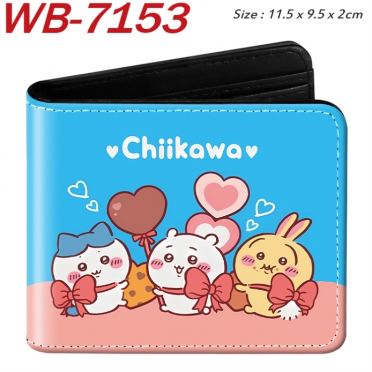 Chiikawa Animation color PU leather half fold wallet 11.5X9X2CM