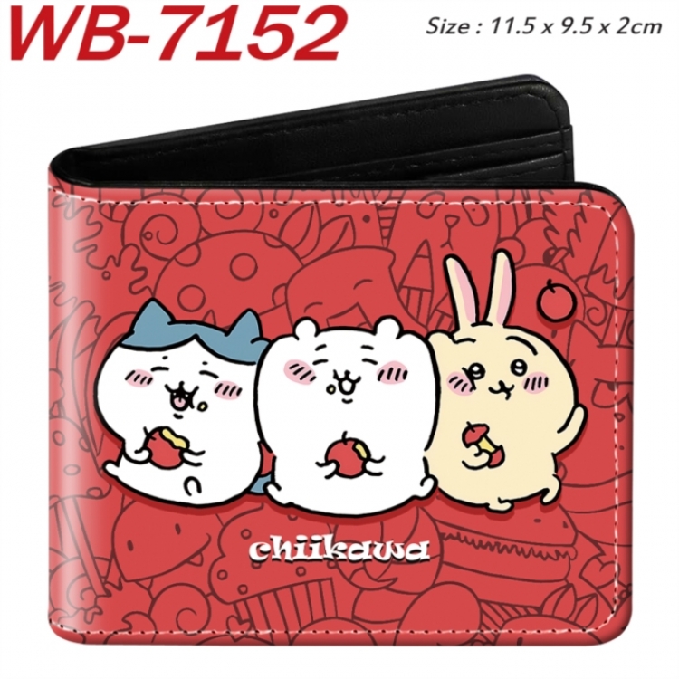 Chiikawa Animation color PU leather half fold wallet 11.5X9X2CM