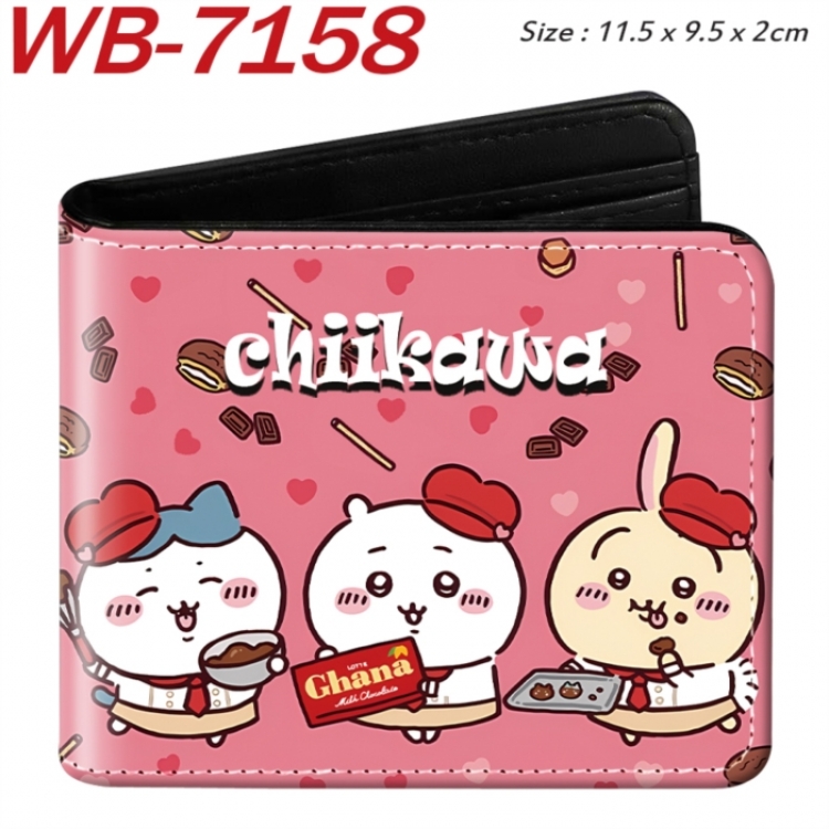 Chiikawa Animation color PU leather half fold wallet 11.5X9X2CM