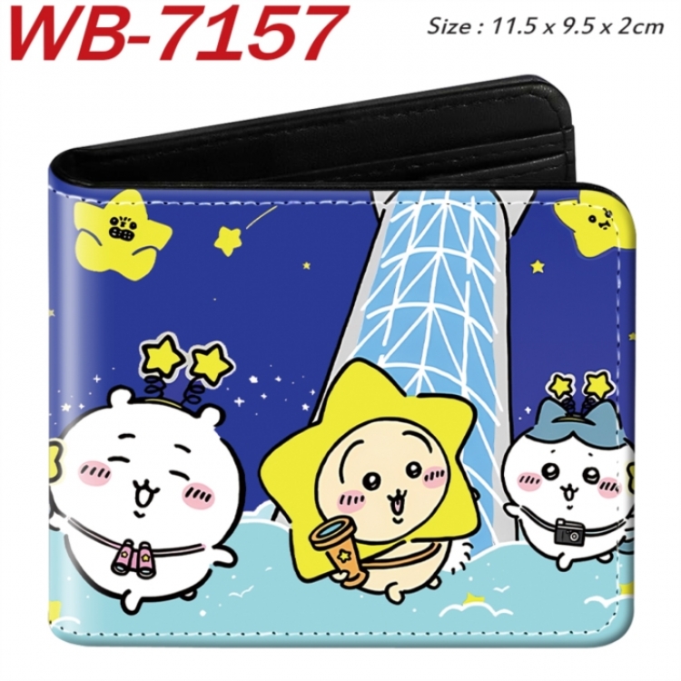 Chiikawa Animation color PU leather half fold wallet 11.5X9X2CM