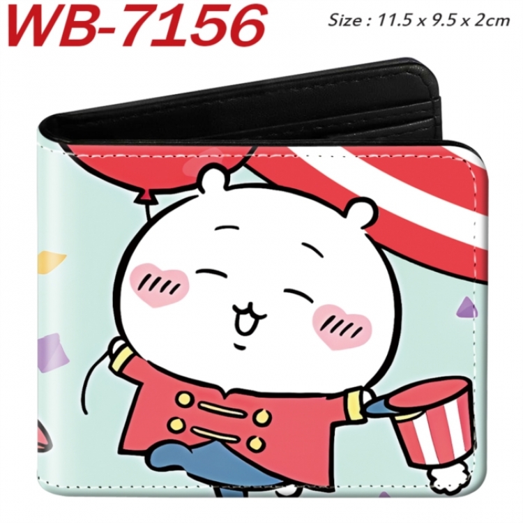 Chiikawa Animation color PU leather half fold wallet 11.5X9X2CM