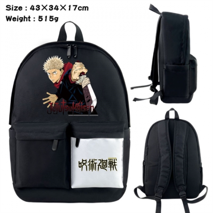 Jujutsu Kaisen Anime black and white classic waterproof canvas backpack 43X34X17CM