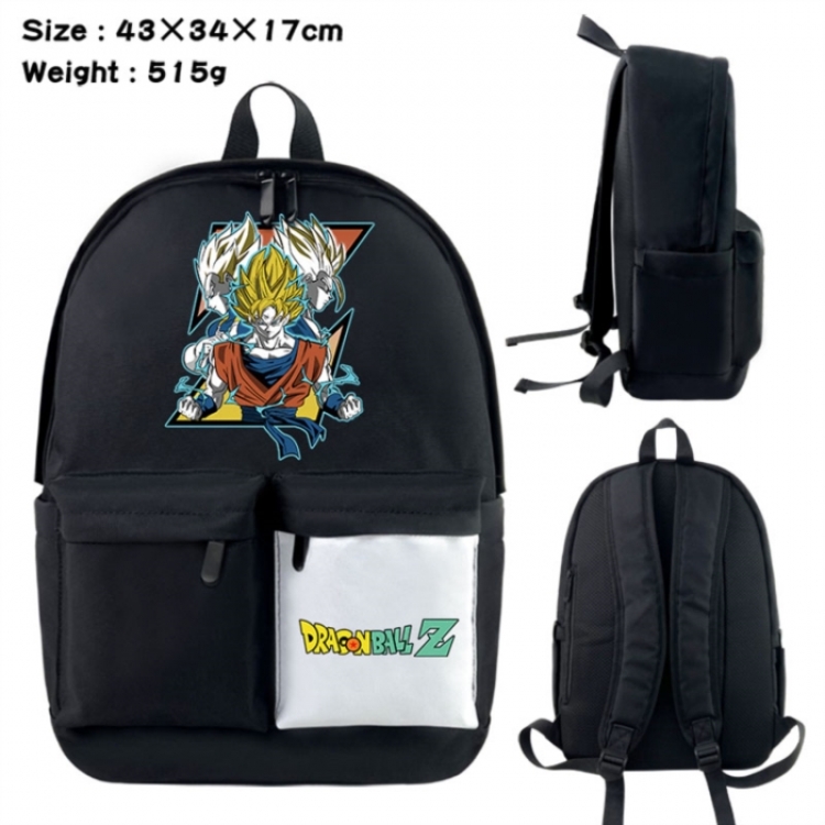 DRAGON BALL Anime black and white classic waterproof canvas backpack 43X34X17CM