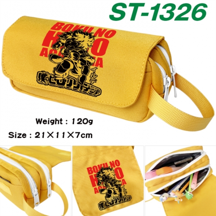 My Hero Academia Anime waterproof canvas portable double-layer pencil bag cosmetic bag 21x11x7cm