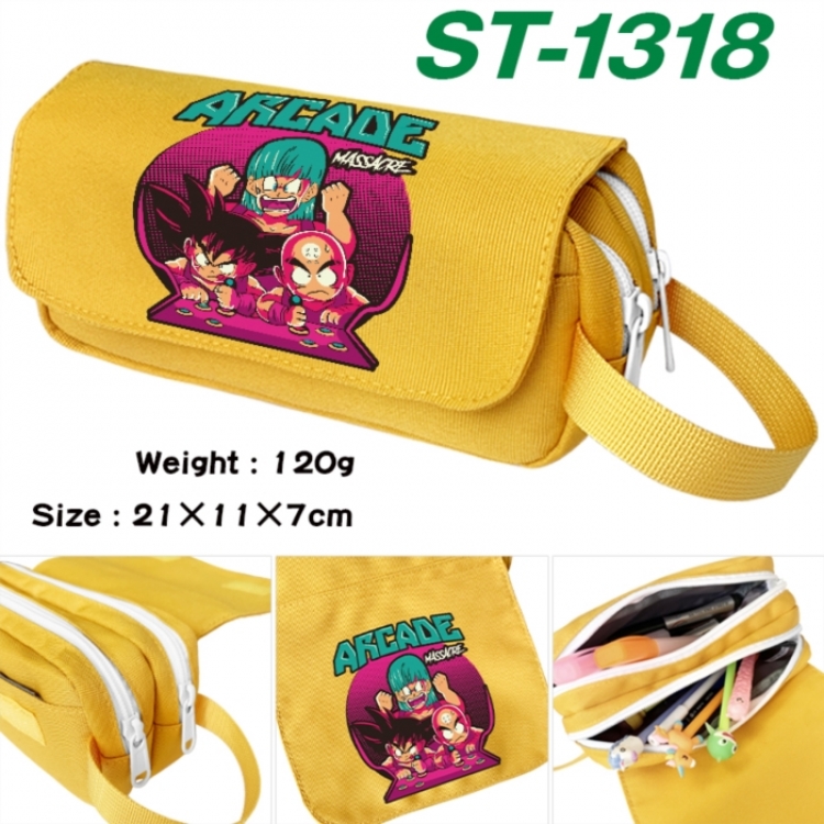 DRAGON BALL Anime waterproof canvas portable double-layer pencil bag cosmetic bag 21x11x7cm
