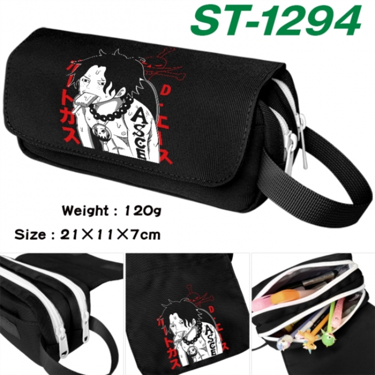 One Piece Anime waterproof canvas portable double-layer pencil bag cosmetic bag 21x11x7cm