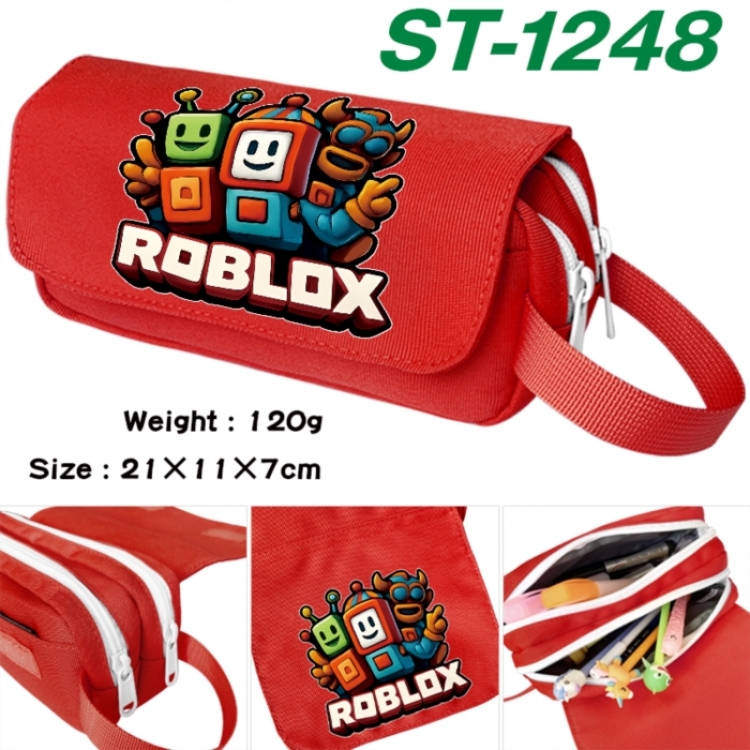 Roblox Anime waterproof canvas portable double-layer pencil bag cosmetic bag 21x11x7cm