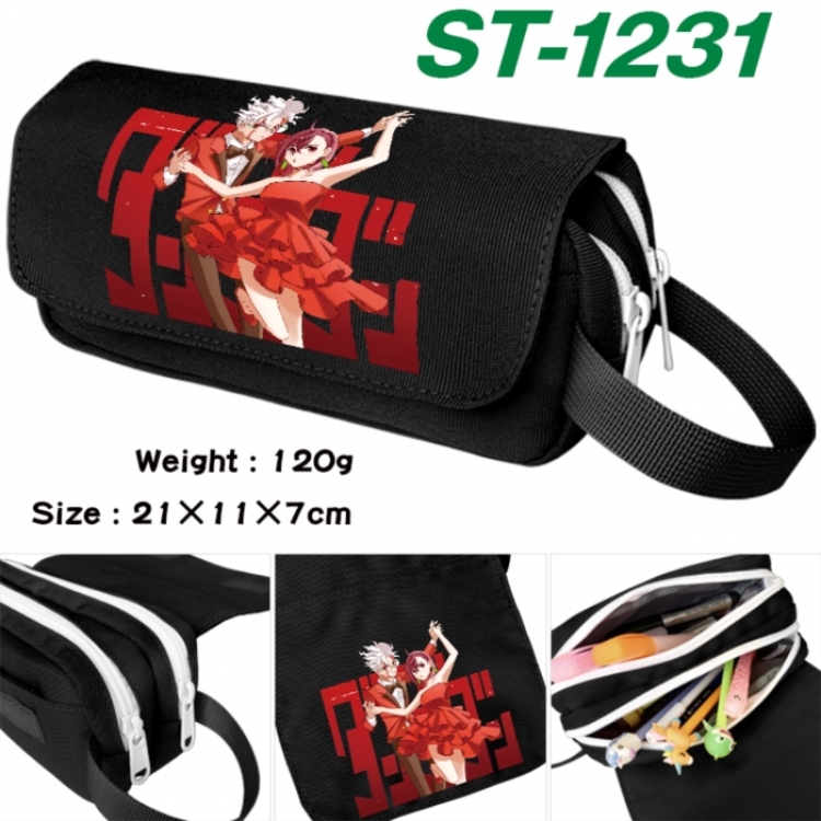 DANDADAN Anime waterproof canvas portable double-layer pencil bag cosmetic bag 21x11x7cm