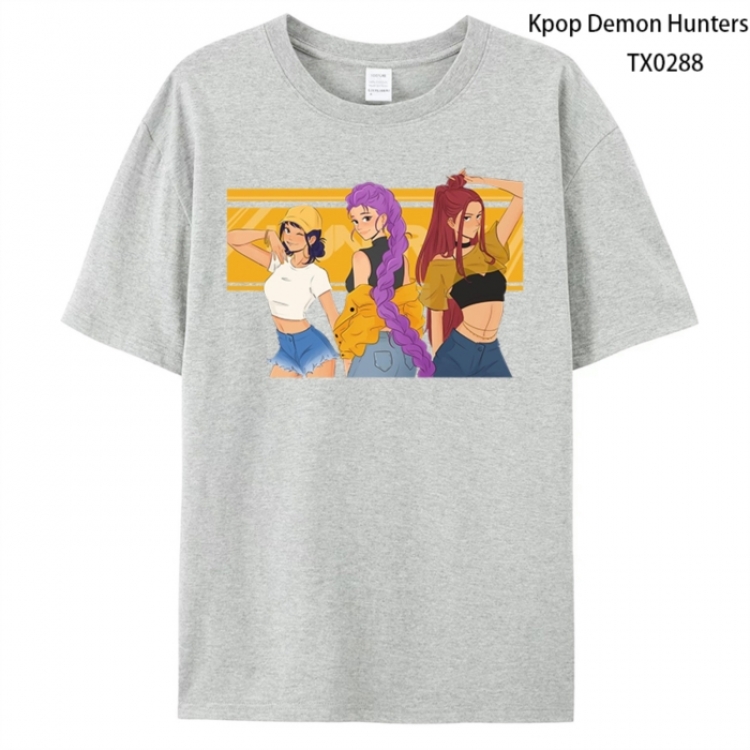 K-Pop Demon Hunters Anime peripheral printed pure cotton T-shirt from S to 4XL