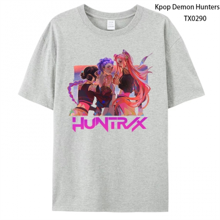 K-Pop Demon Hunters Anime peripheral printed pure cotton T-shirt from S to 4XL