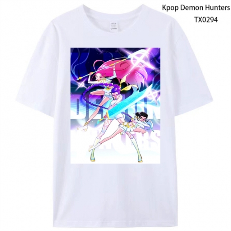 K-Pop Demon Hunters Anime peripheral printed pure cotton T-shirt from S to 4XL