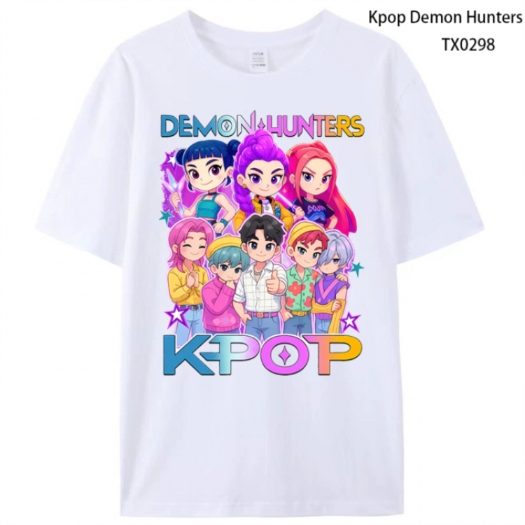 K-Pop Demon Hunters Anime peripheral printed pure cotton T-shirt from S to 4XL