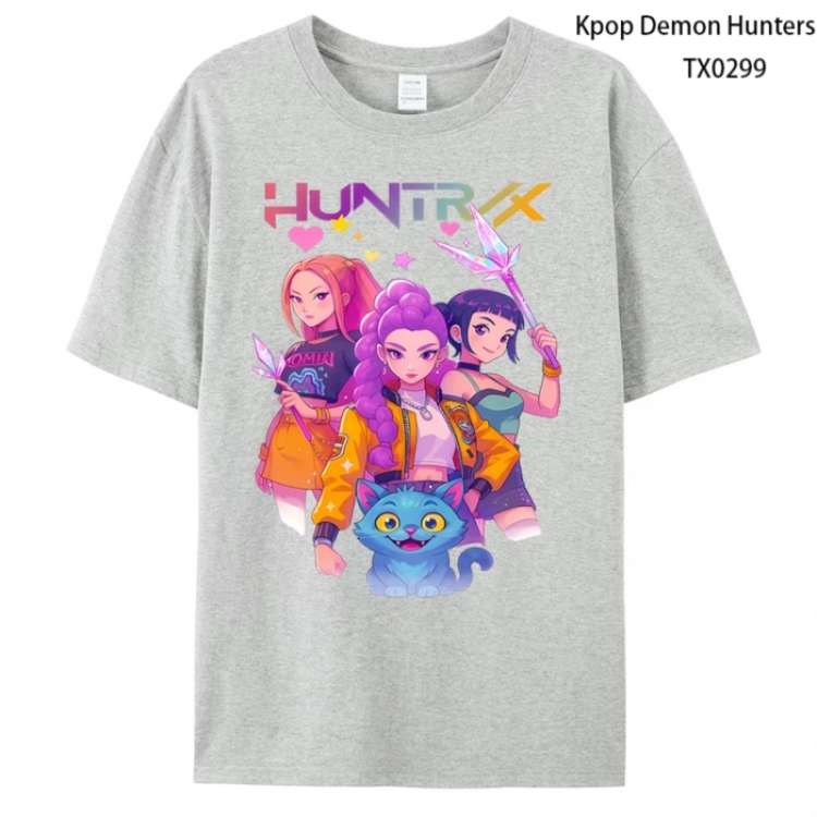 K-Pop Demon Hunters Anime peripheral printed pure cotton T-shirt from S to 4XL