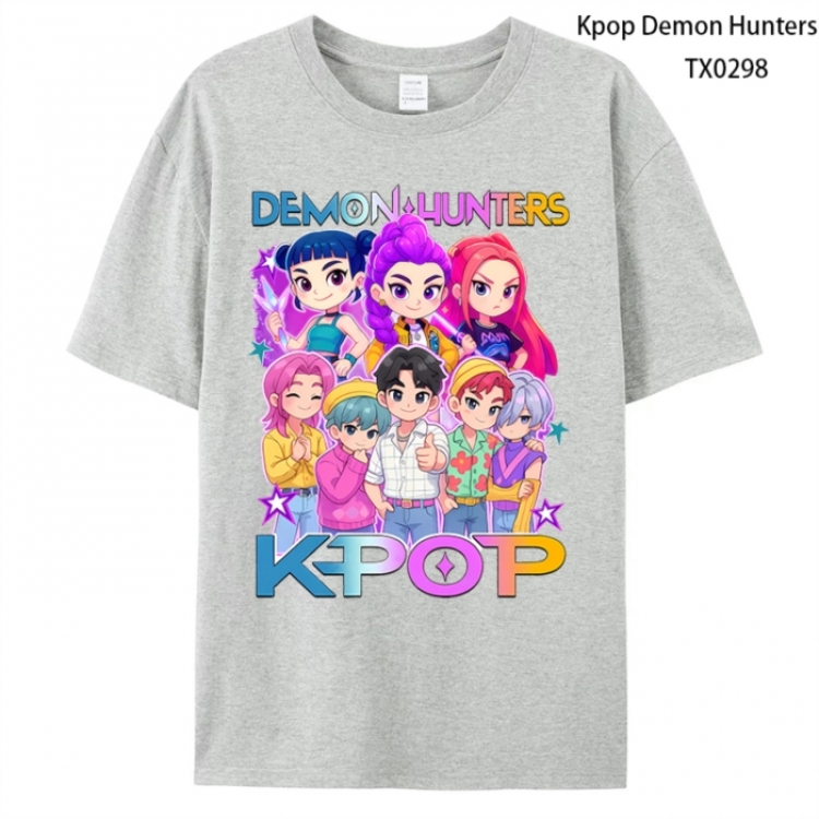 K-Pop Demon Hunters Anime peripheral printed pure cotton T-shirt from S to 4XL