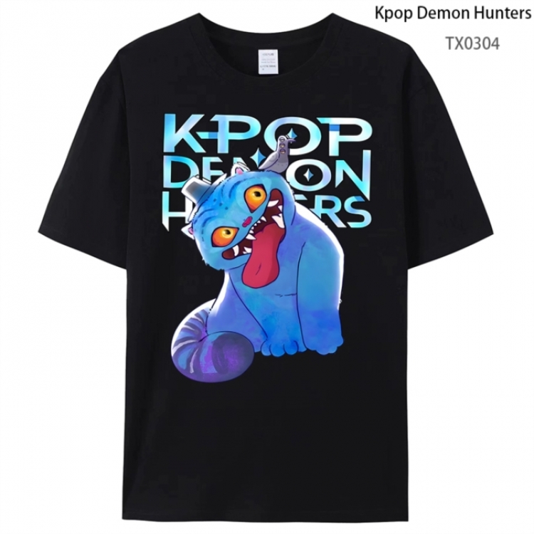 K-Pop Demon Hunters Anime peripheral printed pure cotton T-shirt from S to 4XL