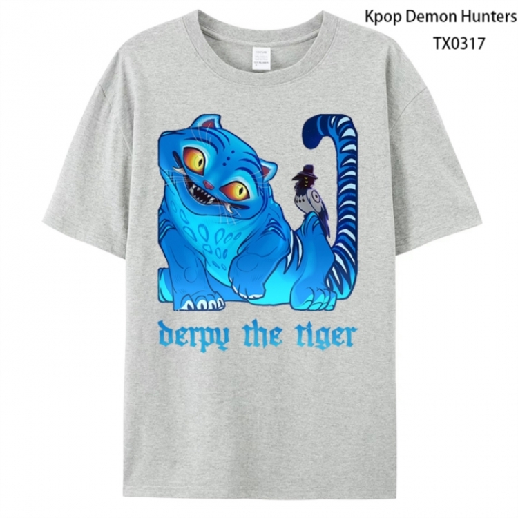 K-Pop Demon Hunters Anime peripheral printed pure cotton T-shirt from S to 4XL