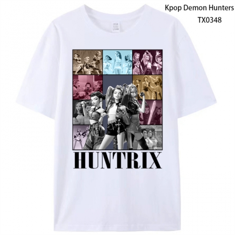 K-Pop Demon Hunters Anime peripheral printed pure cotton T-shirt from S to 4XL
