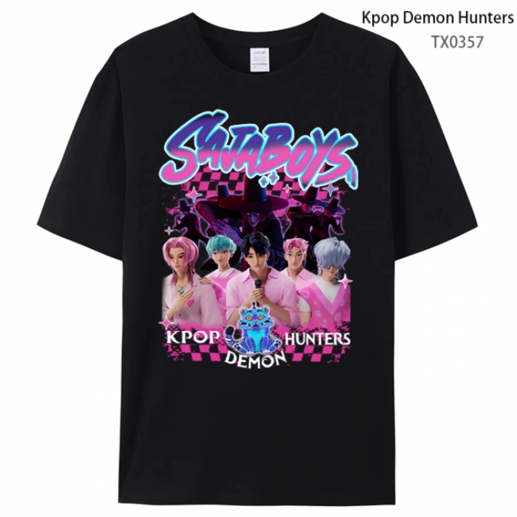 K-Pop Demon Hunters Anime peripheral printed pure cotton T-shirt from S to 4XL