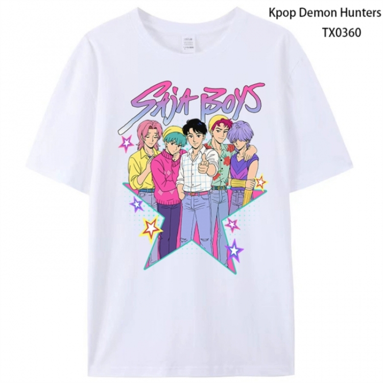 K-Pop Demon Hunters Anime peripheral printed pure cotton T-shirt from S to 4XL