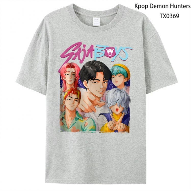 K-Pop Demon Hunters Anime peripheral printed pure cotton T-shirt from S to 4XL