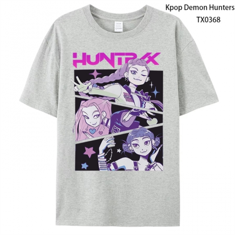 K-Pop Demon Hunters Anime peripheral printed pure cotton T-shirt from S to 4XL