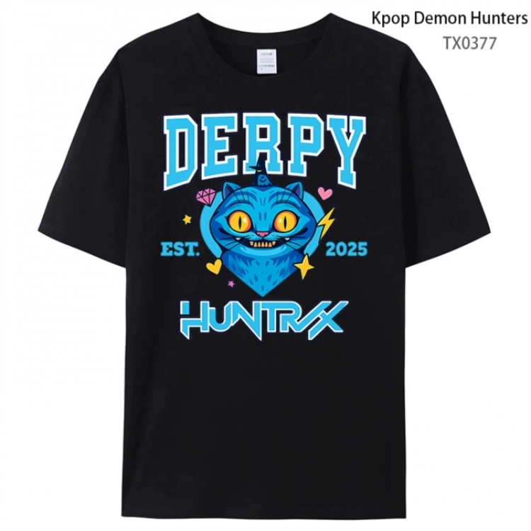 K-Pop Demon Hunters Anime peripheral printed pure cotton T-shirt from S to 4XL