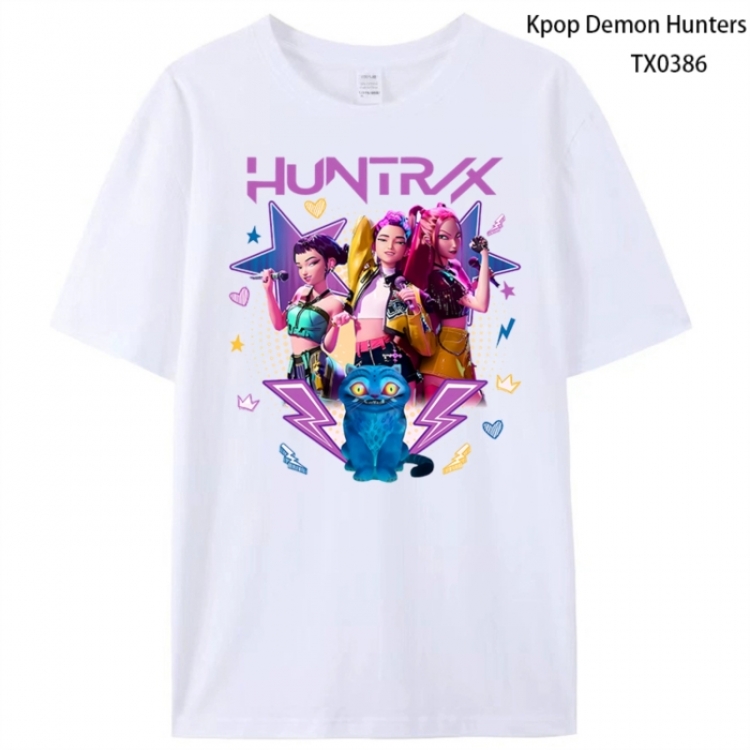K-Pop Demon Hunters Anime peripheral printed pure cotton T-shirt from S to 4XL