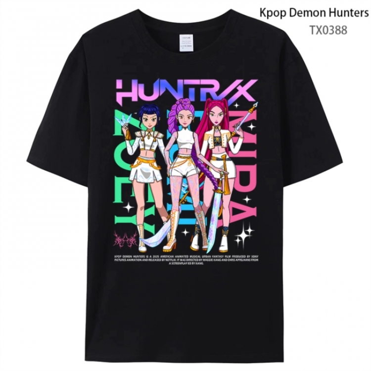 K-Pop Demon Hunters Anime peripheral printed pure cotton T-shirt from S to 4XL