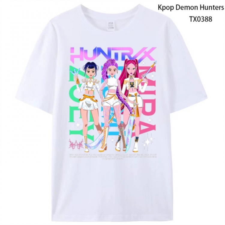 K-Pop Demon Hunters Anime peripheral printed pure cotton T-shirt from S to 4XL