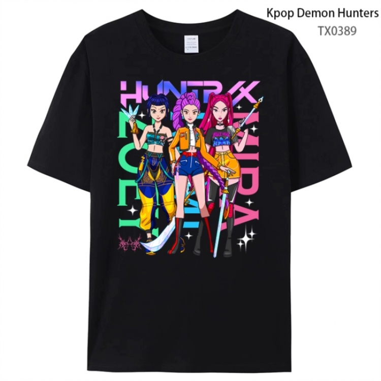 K-Pop Demon Hunters Anime peripheral printed pure cotton T-shirt from S to 4XL