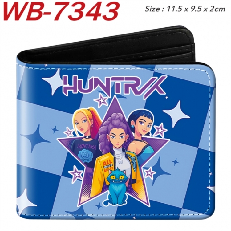 K-Pop Demon Hunters Animation color PU leather half fold wallet 11.5X9X2CM