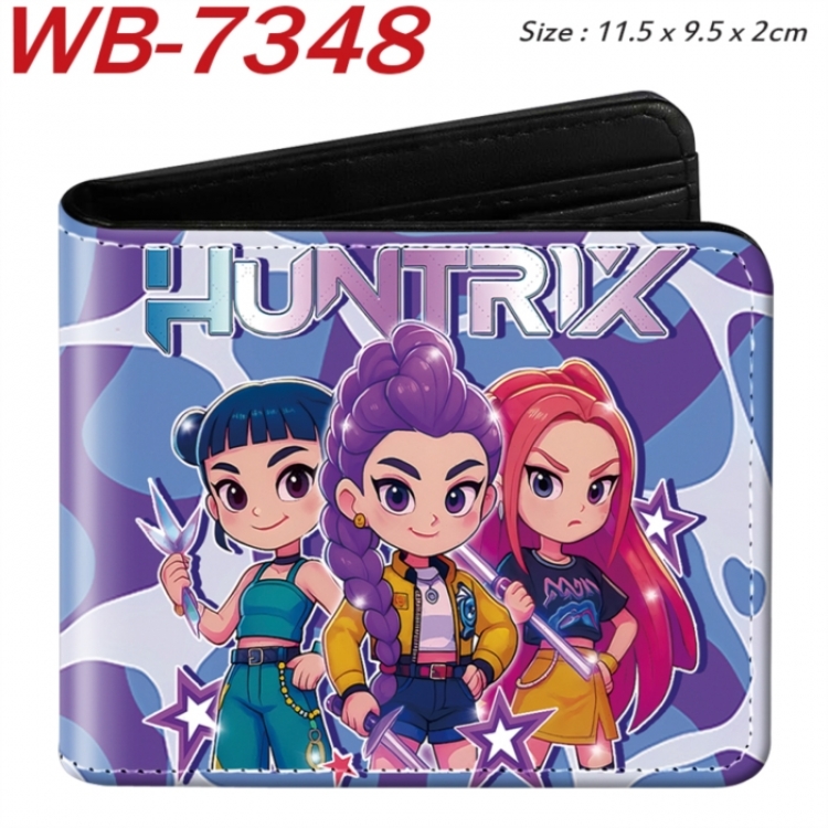 K-Pop Demon Hunters Animation color PU leather half fold wallet 11.5X9X2CM