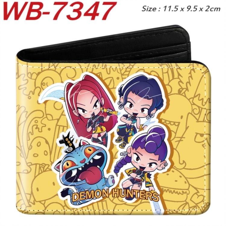 K-Pop Demon Hunters Animation color PU leather half fold wallet 11.5X9X2CM