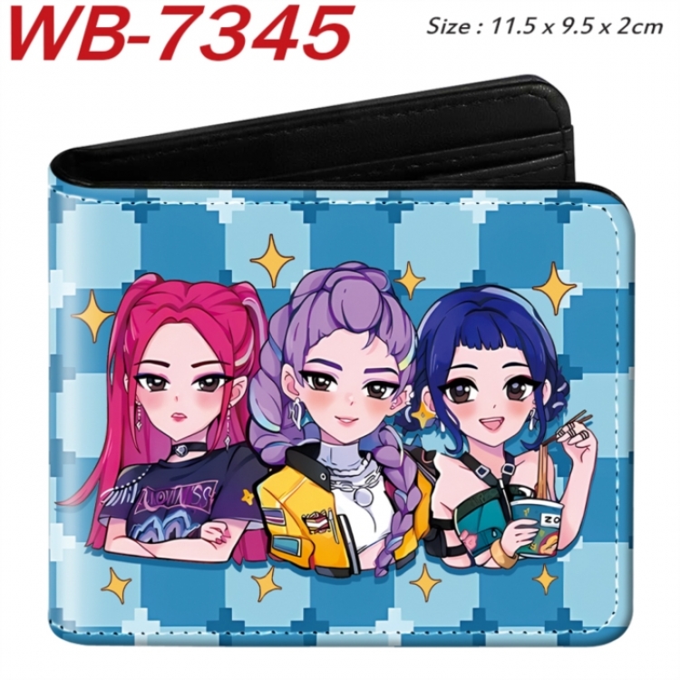 K-Pop Demon Hunters Animation color PU leather half fold wallet 11.5X9X2CM
