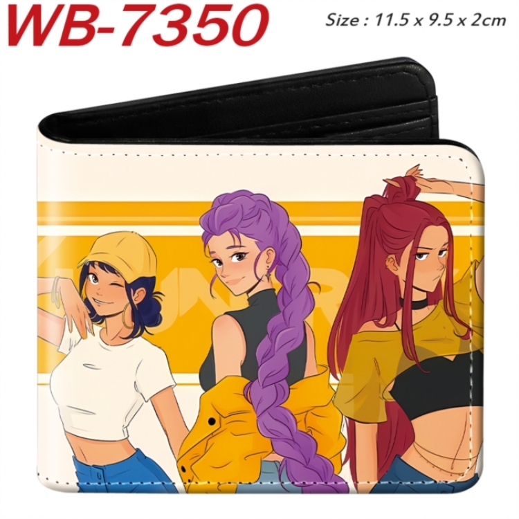 K-Pop Demon Hunters Animation color PU leather half fold wallet 11.5X9X2CM