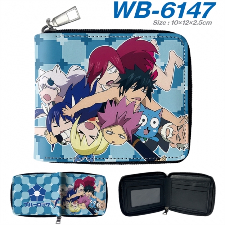 Fairy tail Anime color short full zip folding wallet 10x12x2.5cm