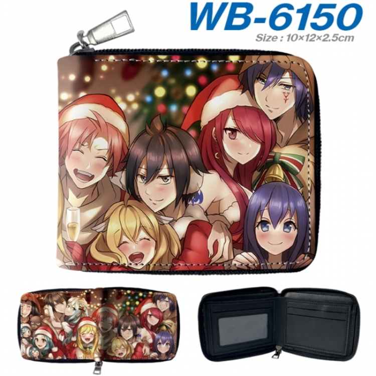 Fairy tail Anime color short full zip folding wallet 10x12x2.5cm