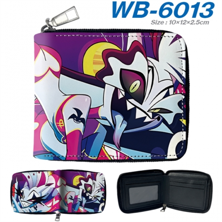 Hazbin Hotel Anime color short full zip folding wallet 10x12x2.5cm
