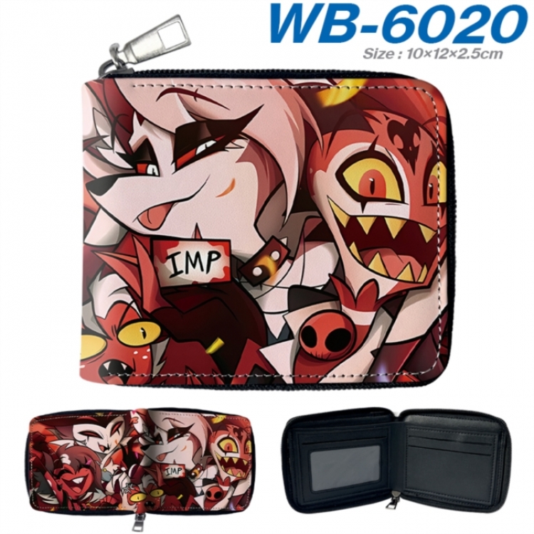 Hazbin Hotel Anime color short full zip folding wallet 10x12x2.5cm