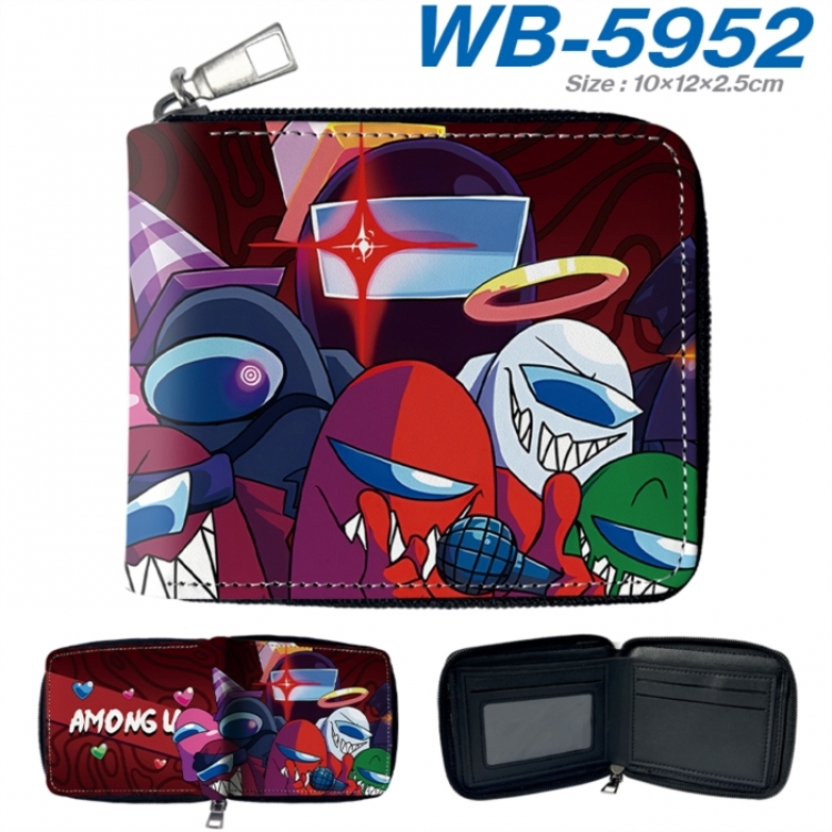 Among us Anime color short full zip folding wallet 10x12x2.5cm