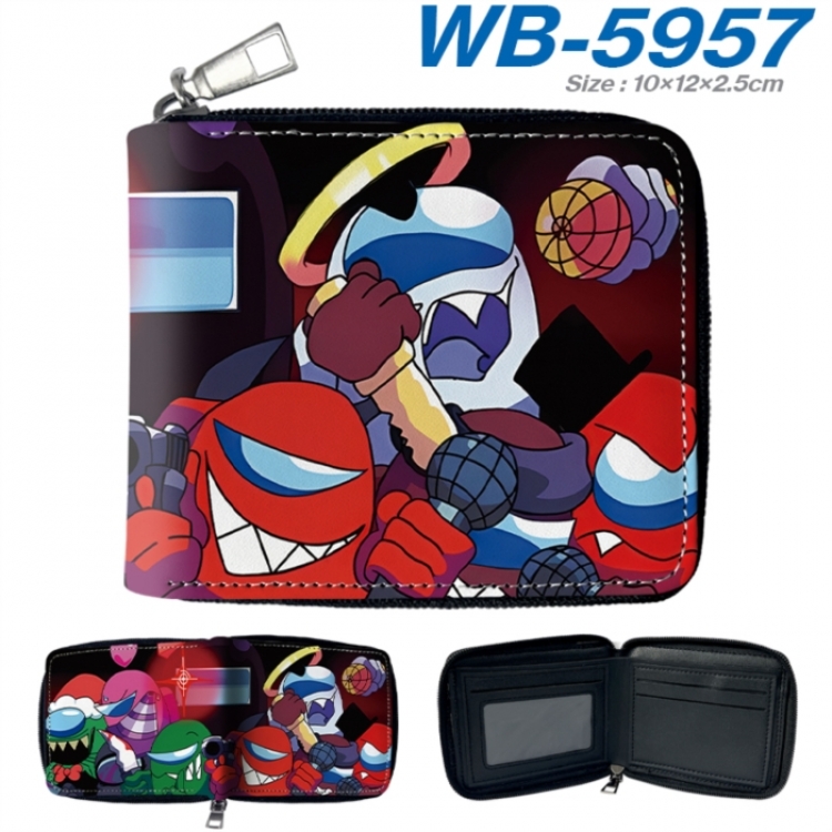 Among us Anime color short full zip folding wallet 10x12x2.5cm