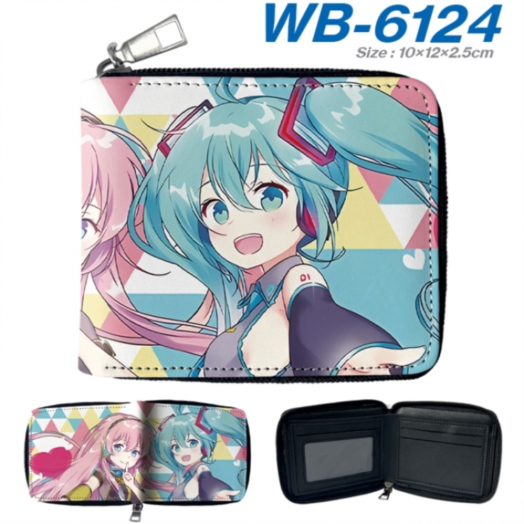 Hatsune Miku Anime color short full zip folding wallet 10x12x2.5cm