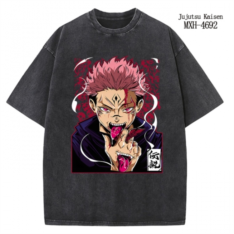 Jujutsu Kaisen Anime peripheral pure cotton washed and worn T-shirt from S to 4XL