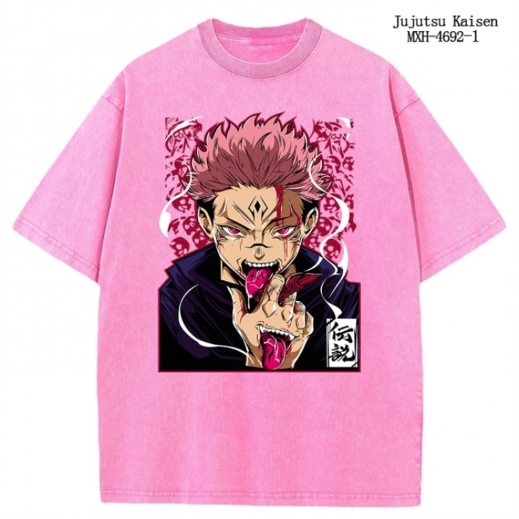 Jujutsu Kaisen Anime peripheral pure cotton washed and worn T-shirt from S to 4XL